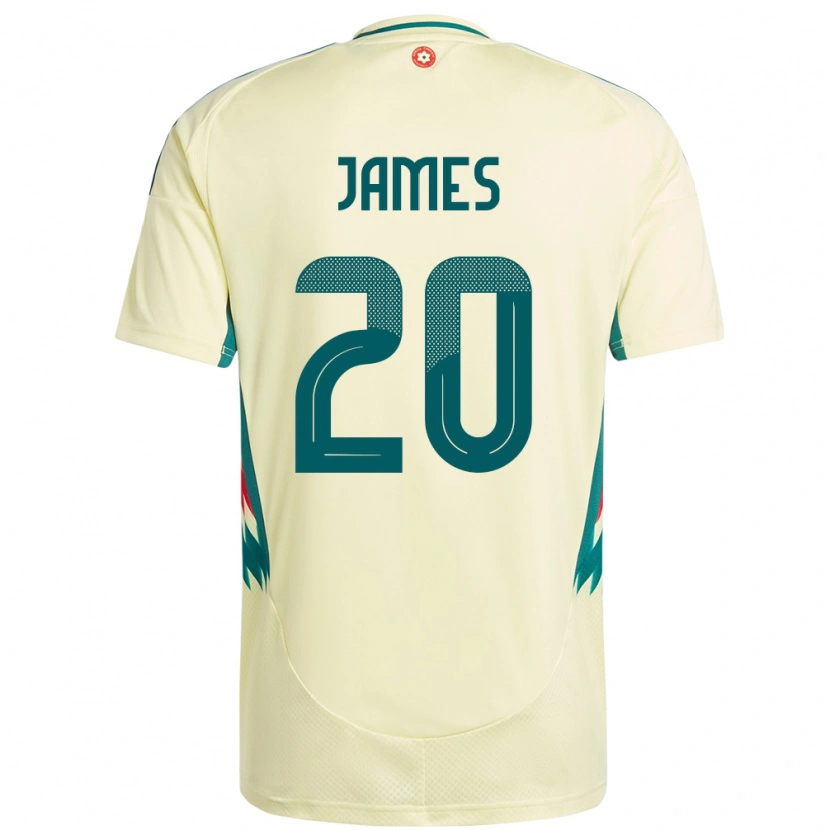 Danxen Børn Wales Daniel James #20 Beige Gul Udebane Spillertrøjer 24-26 Trøje T-Shirt