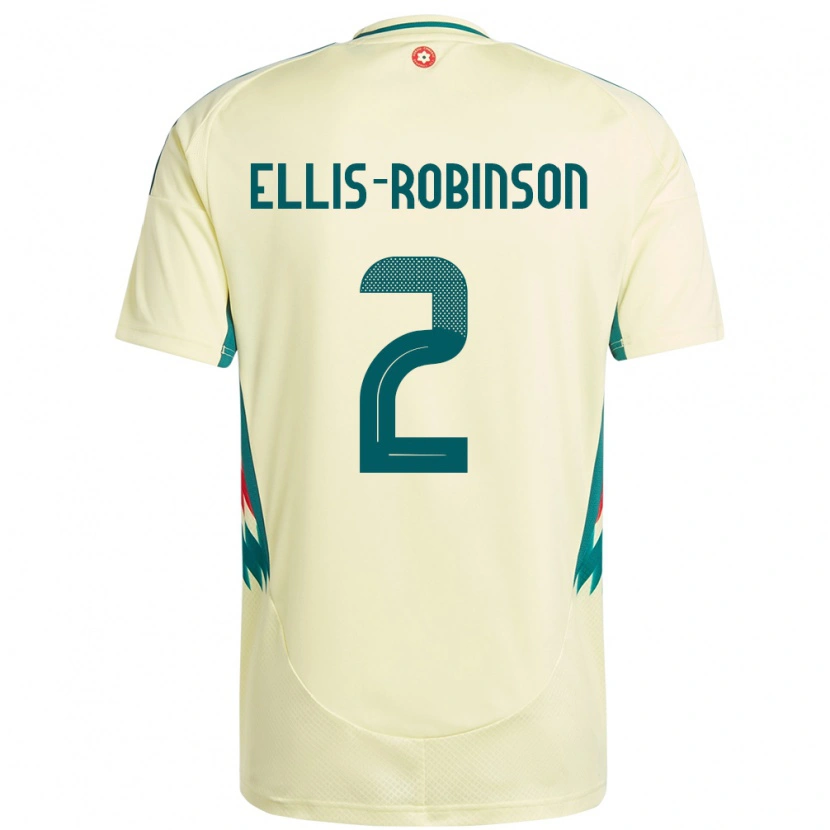 Danxen Børn Wales Eddie Ellis-Robinson #2 Beige Gul Udebane Spillertrøjer 24-26 Trøje T-Shirt