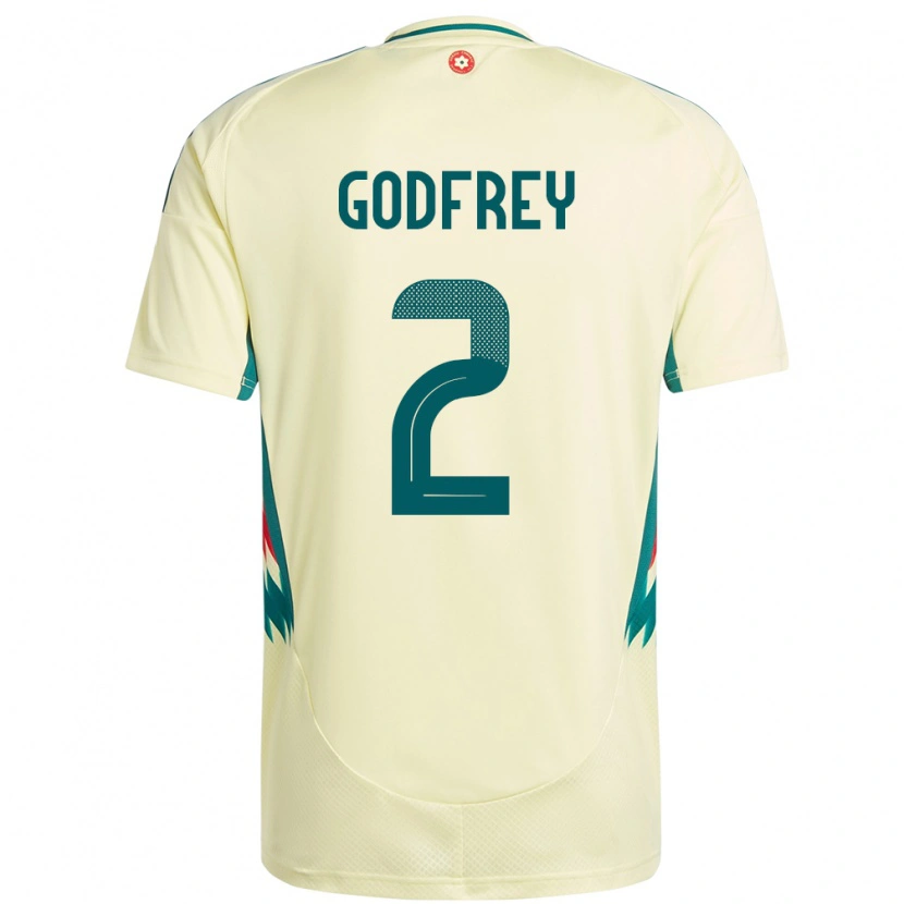 Danxen Børn Wales Alex Godfrey #2 Beige Gul Udebane Spillertrøjer 24-26 Trøje T-Shirt