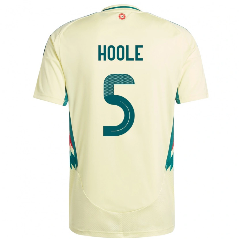 Danxen Børn Wales Luca Hoole #5 Beige Gul Udebane Spillertrøjer 24-26 Trøje T-Shirt