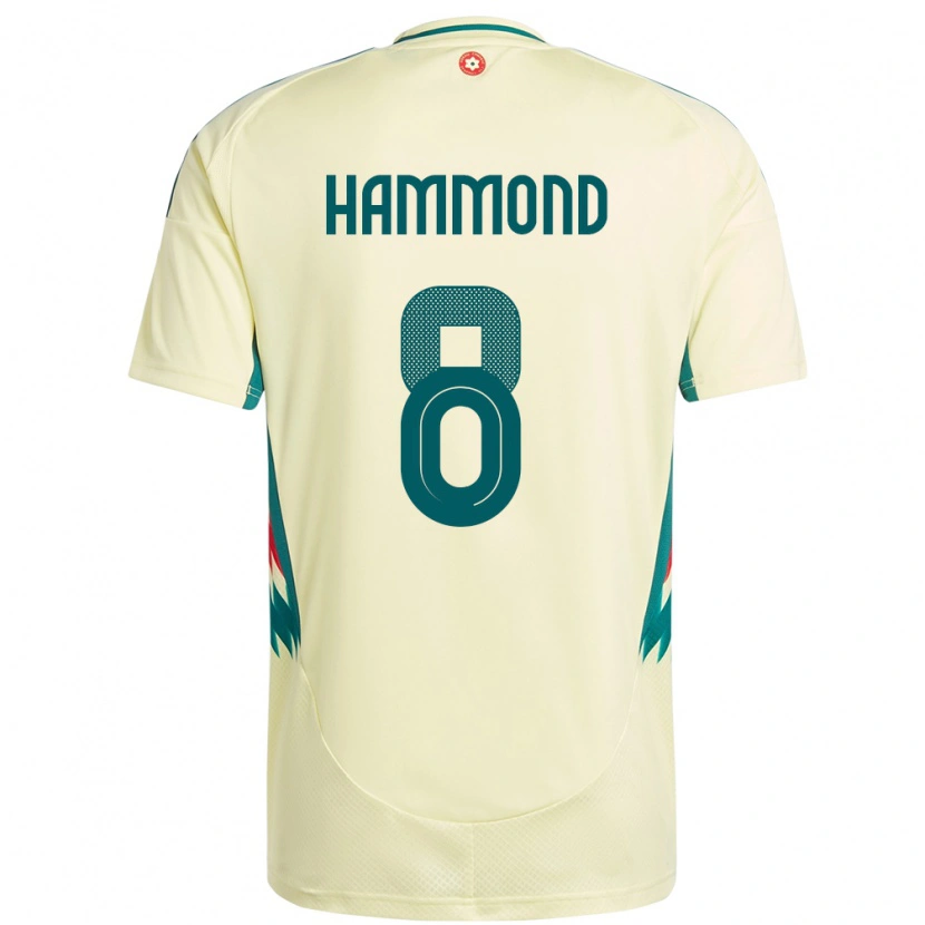 Danxen Børn Wales Oliver Hammond #8 Beige Gul Udebane Spillertrøjer 24-26 Trøje T-Shirt