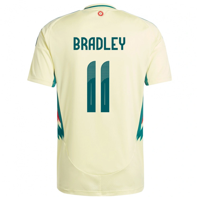 Danxen Børn Wales Sion Bradley #11 Beige Gul Udebane Spillertrøjer 24-26 Trøje T-Shirt