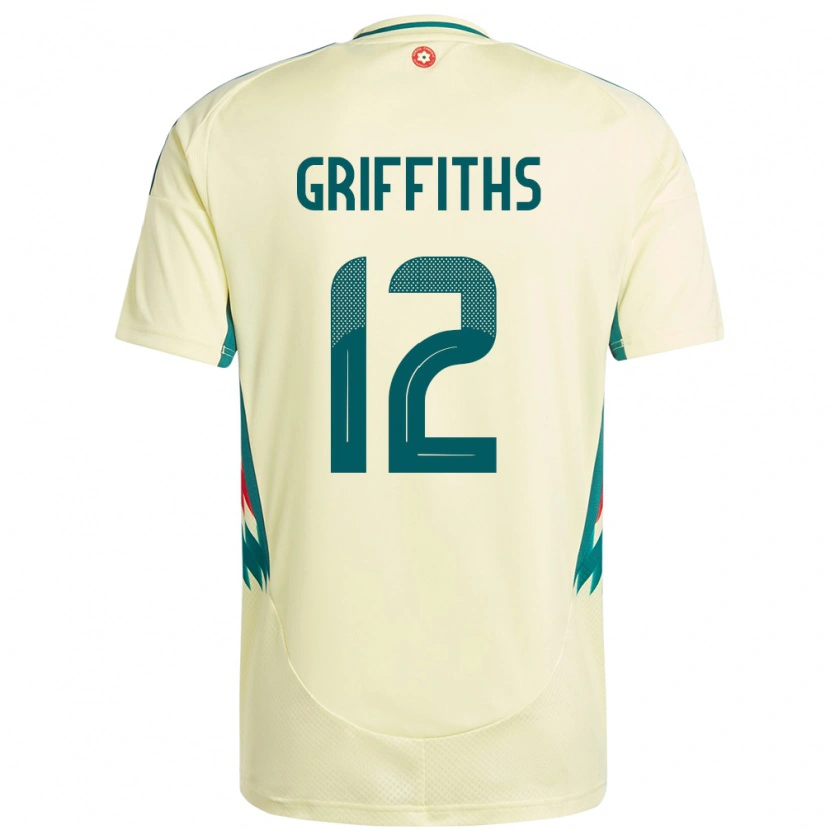 Danxen Børn Wales Ewan Griffiths #12 Beige Gul Udebane Spillertrøjer 24-26 Trøje T-Shirt