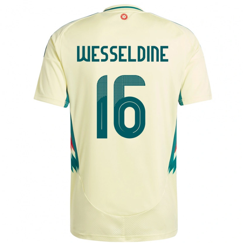 Danxen Børn Wales Charlie Wesseldine #16 Beige Gul Udebane Spillertrøjer 24-26 Trøje T-Shirt