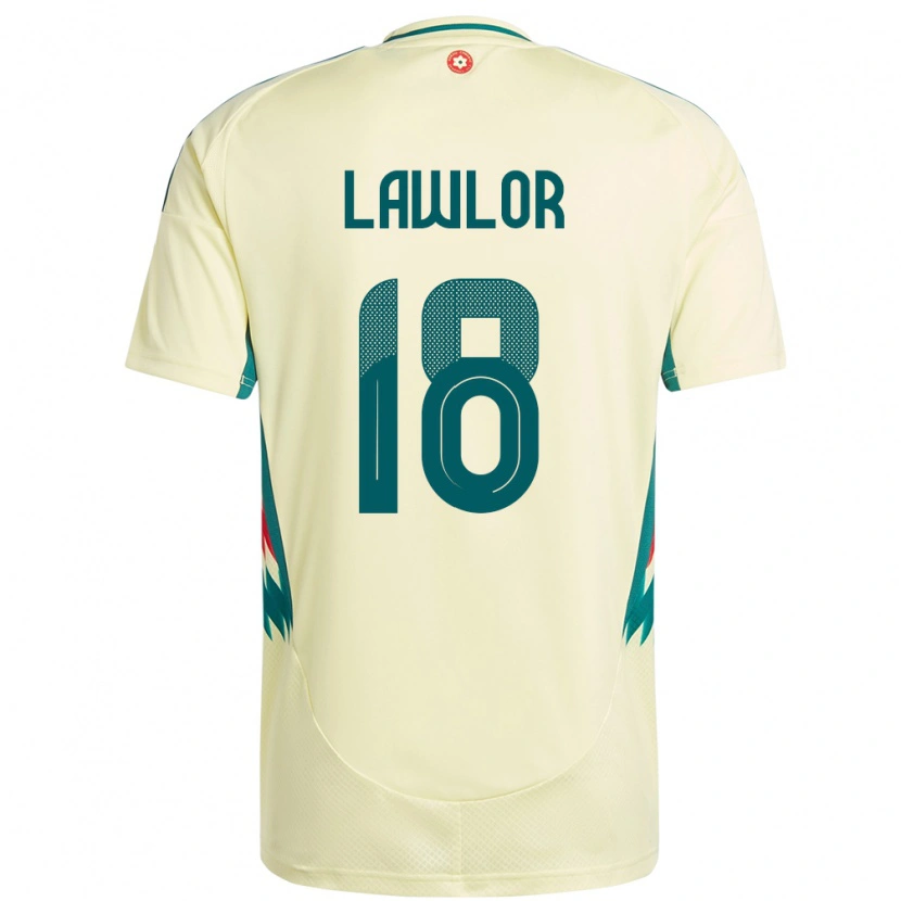 Danxen Børn Wales Dylan Lawlor #18 Beige Gul Udebane Spillertrøjer 24-26 Trøje T-Shirt