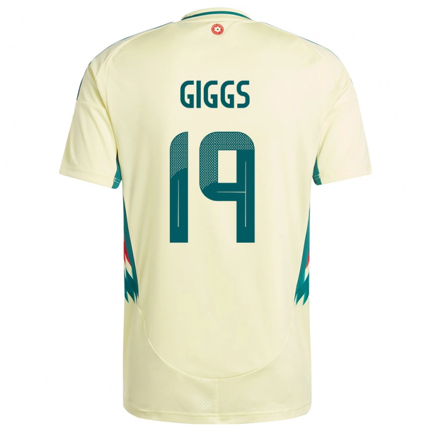 Danxen Børn Wales Zach Giggs #19 Beige Gul Udebane Spillertrøjer 24-26 Trøje T-Shirt