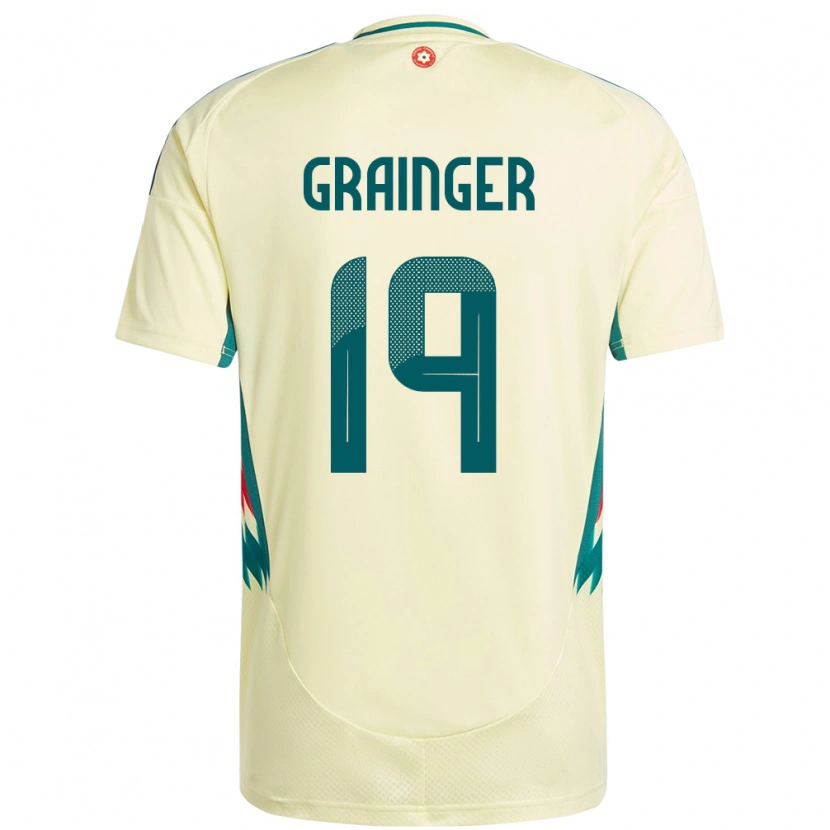 Danxen Børn Wales William Grainger #19 Beige Gul Udebane Spillertrøjer 24-26 Trøje T-Shirt