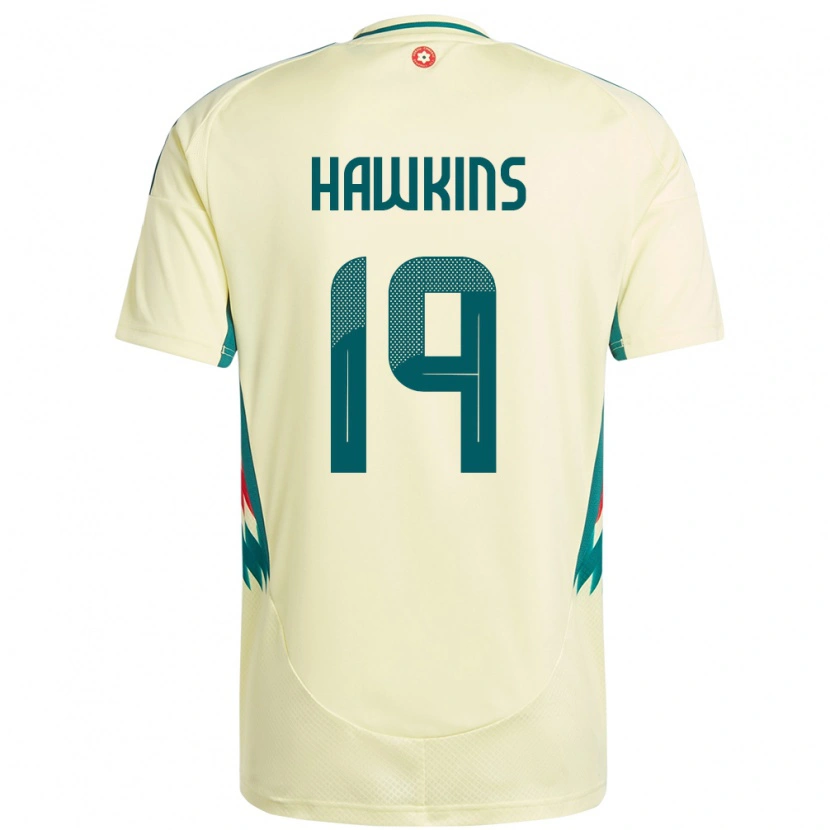 Danxen Børn Wales Max Hawkins #19 Beige Gul Udebane Spillertrøjer 24-26 Trøje T-Shirt