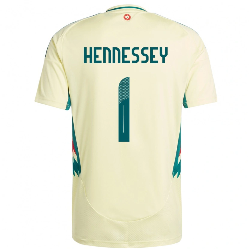 Danxen Børn Wales Wayne Hennessey #1 Beige Gul Udebane Spillertrøjer 24-26 Trøje T-Shirt