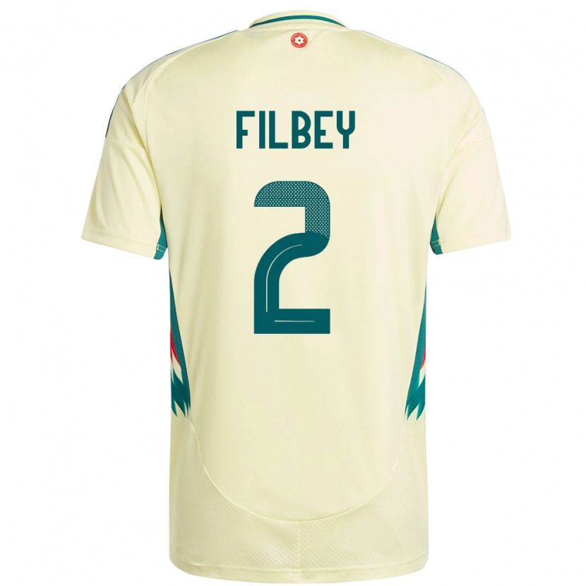 Danxen Børn Wales Anna Filbey #2 Beige Gul Udebane Spillertrøjer 24-26 Trøje T-Shirt