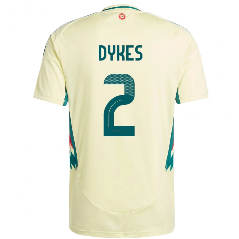 Danxen Børn Wales Loren Dykes #2 Beige Gul Udebane Spillertrøjer 24-26 Trøje T-Shirt