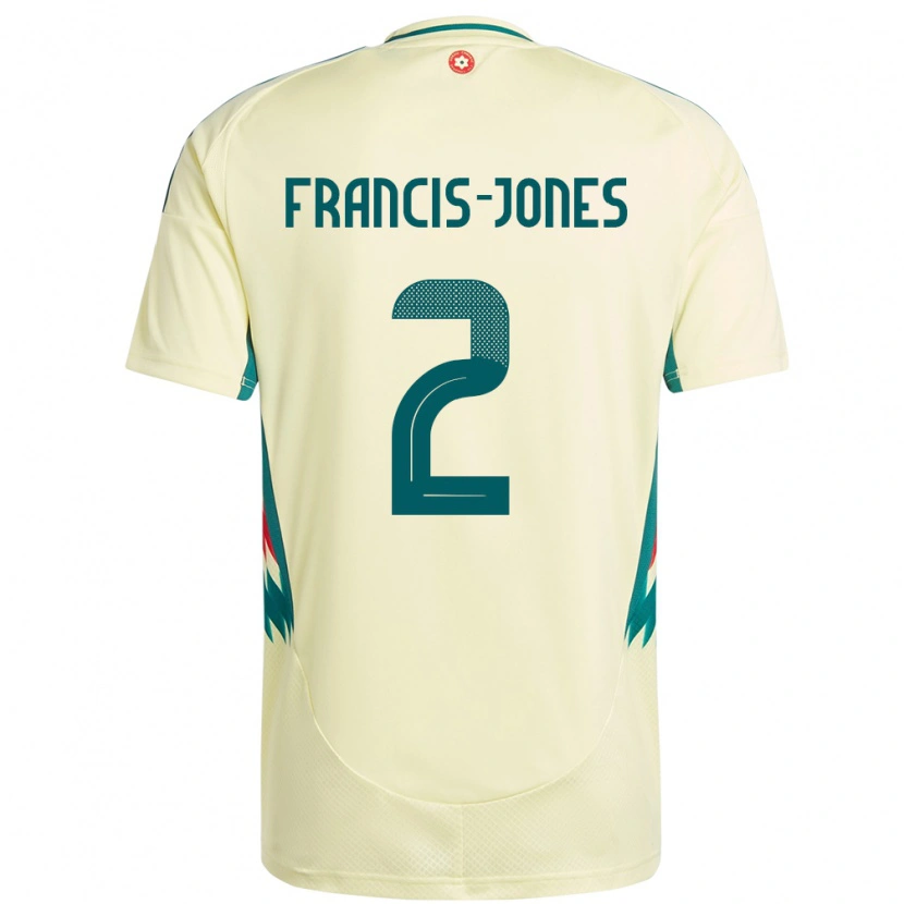 Danxen Børn Wales Maria Francis Jones #2 Beige Gul Udebane Spillertrøjer 24-26 Trøje T-Shirt