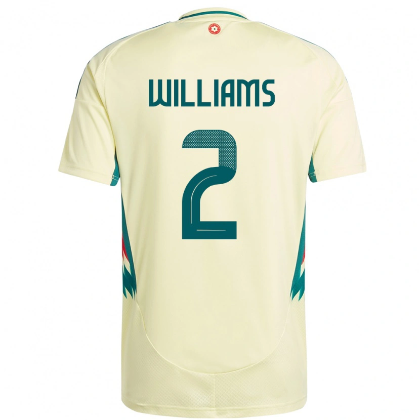 Danxen Børn Wales Morgan Williams #2 Beige Gul Udebane Spillertrøjer 24-26 Trøje T-Shirt