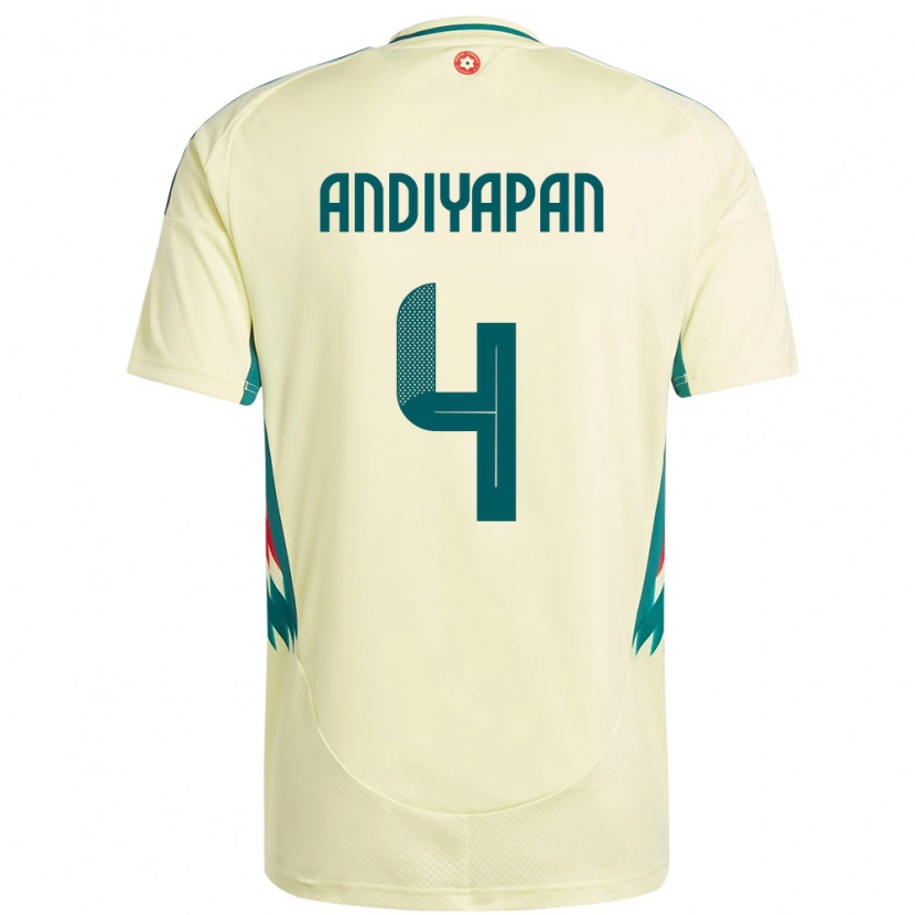 Danxen Børn Wales William Andiyapan #4 Beige Gul Udebane Spillertrøjer 24-26 Trøje T-Shirt