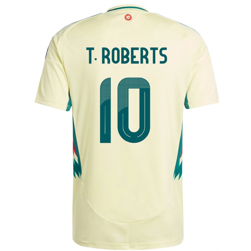 Danxen Børn Wales Tyler Roberts #10 Beige Gul Udebane Spillertrøjer 24-26 Trøje T-Shirt