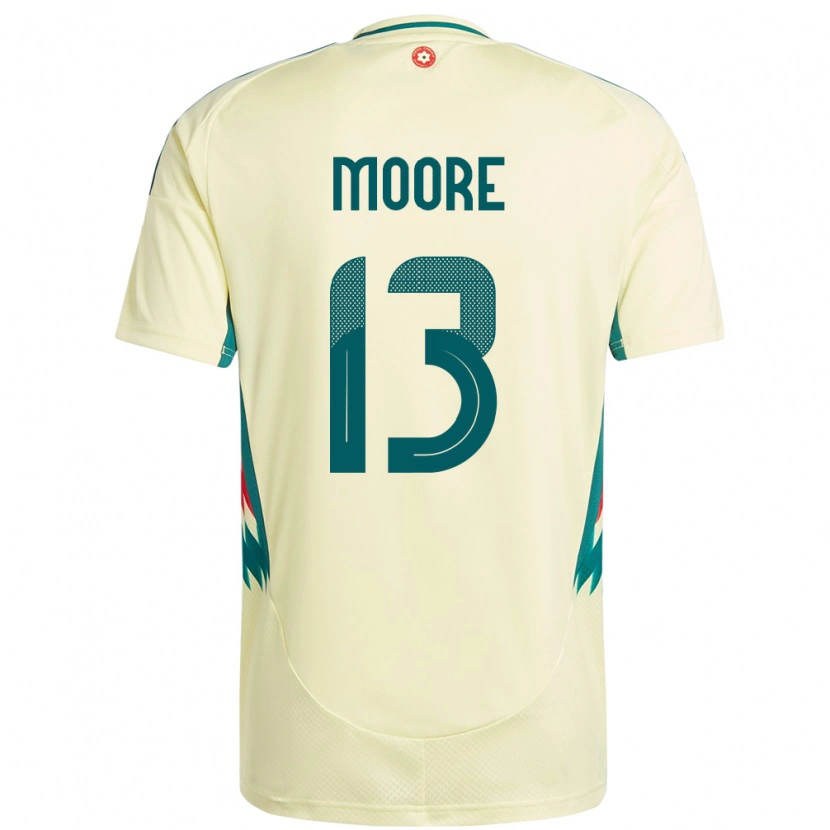 Danxen Børn Wales Kieffer Moore #13 Beige Gul Udebane Spillertrøjer 24-26 Trøje T-Shirt