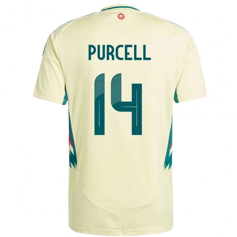 Danxen Børn Wales Benjamin Purcell #14 Beige Gul Udebane Spillertrøjer 24-26 Trøje T-Shirt