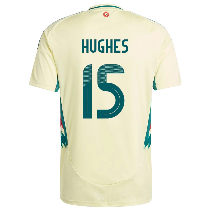 Danxen Børn Wales Elise Hughes #15 Beige Gul Udebane Spillertrøjer 24-26 Trøje T-Shirt