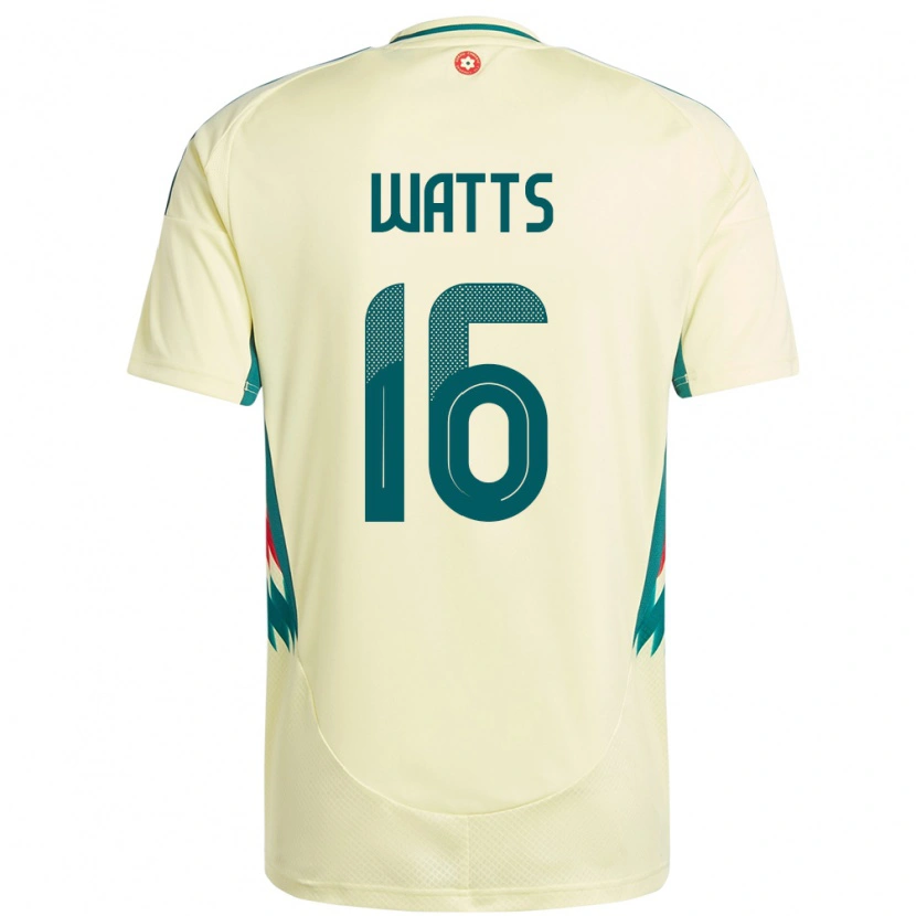 Danxen Børn Wales Daniel Watts #16 Beige Gul Udebane Spillertrøjer 24-26 Trøje T-Shirt