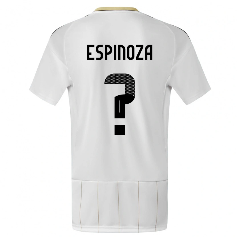 Danxen Børn Costa Rica Adrián Espinoza #0 Hvid Udebane Spillertrøjer 24-26 Trøje T-Shirt