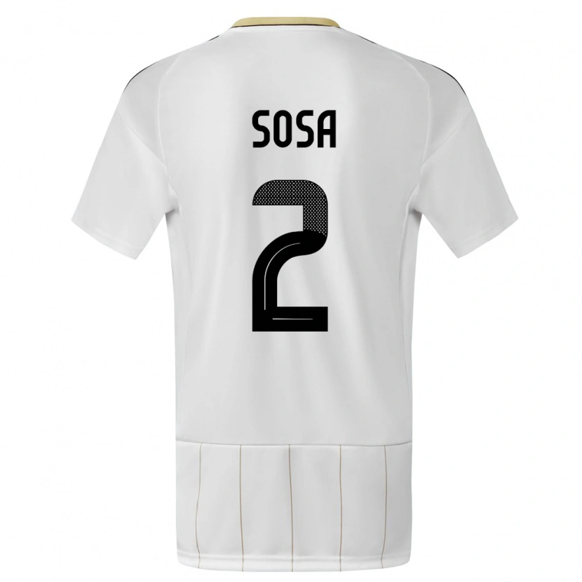 Danxen Børn Costa Rica Yerlan Sosa #2 Hvid Udebane Spillertrøjer 24-26 Trøje T-Shirt