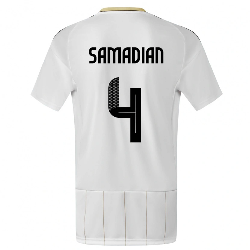 Danxen Børn Costa Rica Farbod Samadian #4 Hvid Udebane Spillertrøjer 24-26 Trøje T-Shirt