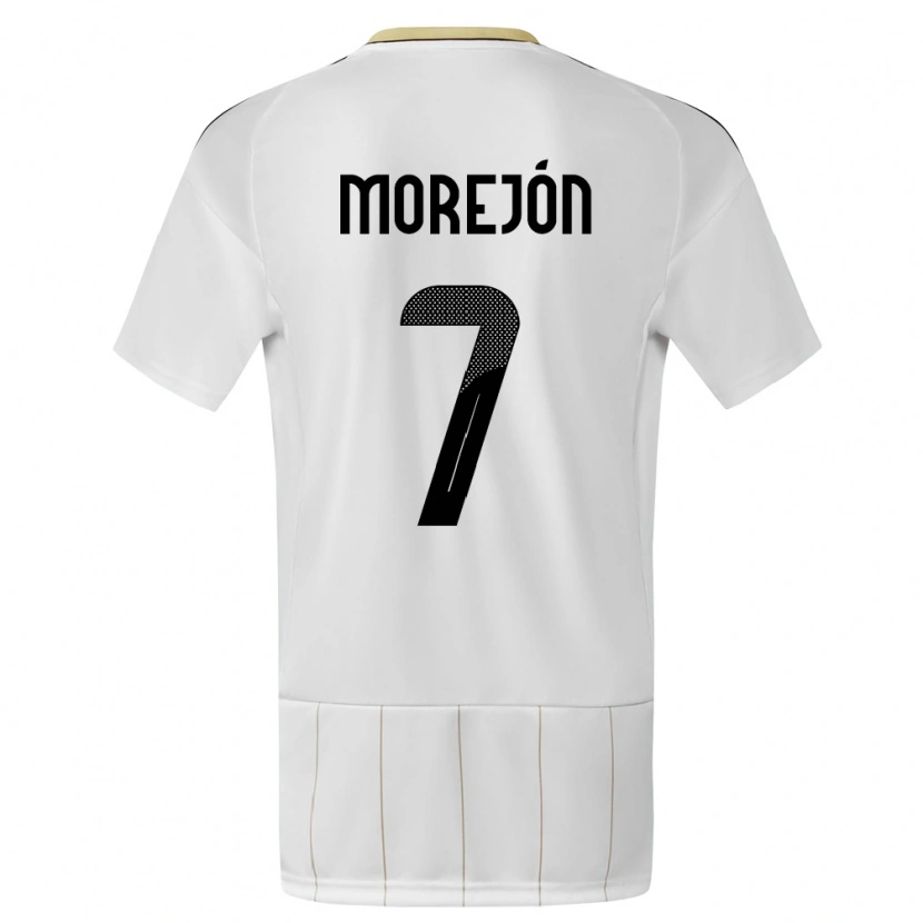 Danxen Børn Costa Rica Jorge Morejón #7 Hvid Udebane Spillertrøjer 24-26 Trøje T-Shirt