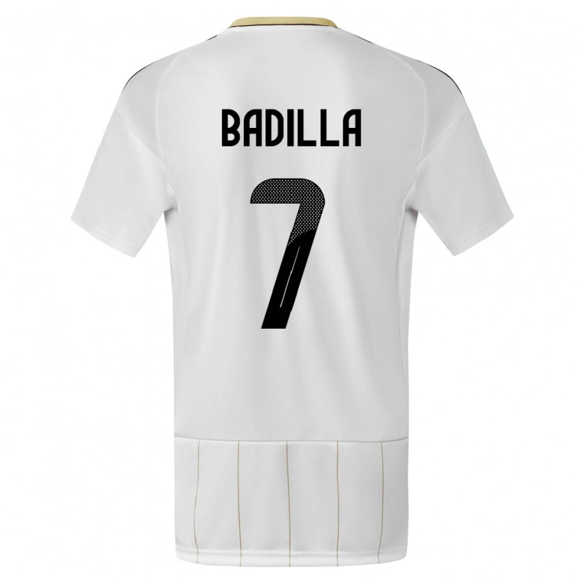 Danxen Børn Costa Rica Isaac Badilla #7 Hvid Udebane Spillertrøjer 24-26 Trøje T-Shirt