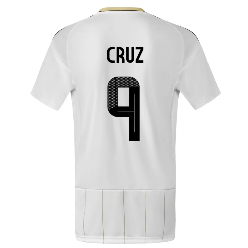 Danxen Børn Costa Rica Esteban Cruz #9 Hvid Udebane Spillertrøjer 24-26 Trøje T-Shirt