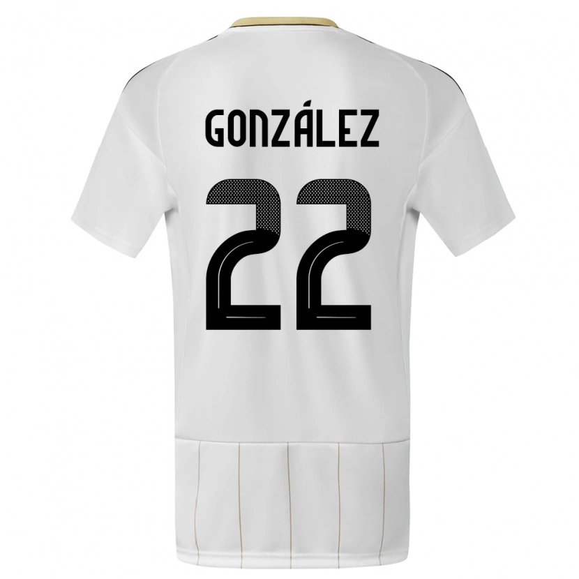 Danxen Børn Costa Rica Kenneth González #22 Hvid Udebane Spillertrøjer 24-26 Trøje T-Shirt