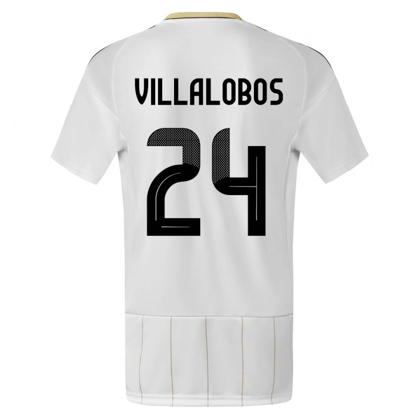 Danxen Børn Costa Rica Anthuan Villalobos #24 Hvid Udebane Spillertrøjer 24-26 Trøje T-Shirt