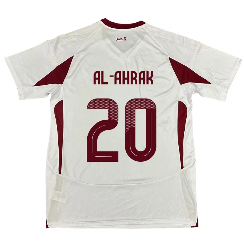 Danxen Børn Qatar Abdullah Al-Ahrak #20 Hvid Udebane Spillertrøjer 24-26 Trøje T-Shirt