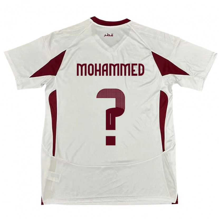 Danxen Børn Qatar Ali Mohammed #0 Hvid Udebane Spillertrøjer 24-26 Trøje T-Shirt