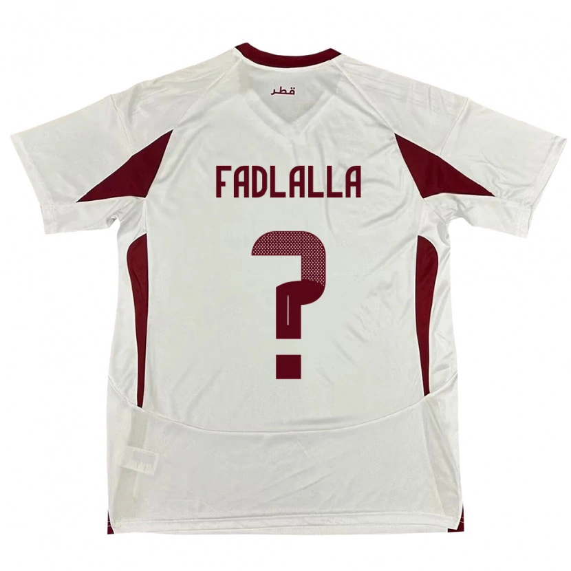 Danxen Børn Qatar Saifeldeen Fadlalla #0 Hvid Udebane Spillertrøjer 24-26 Trøje T-Shirt