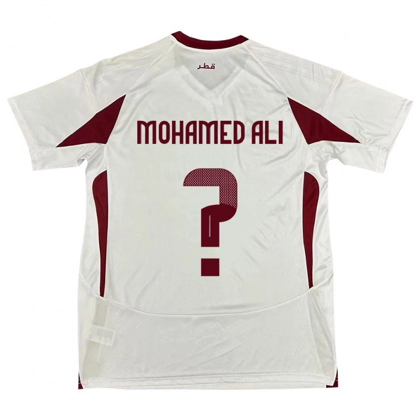 Danxen Børn Qatar Youssef Mohamed Ali #0 Hvid Udebane Spillertrøjer 24-26 Trøje T-Shirt