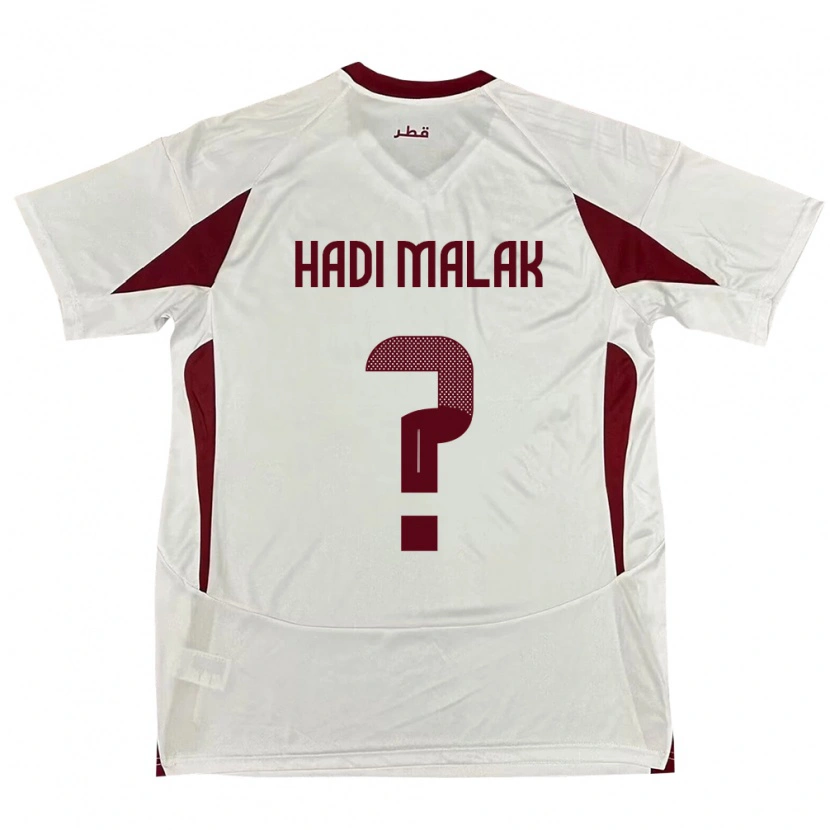 Danxen Børn Qatar Karam Hadi Malak #0 Hvid Udebane Spillertrøjer 24-26 Trøje T-Shirt