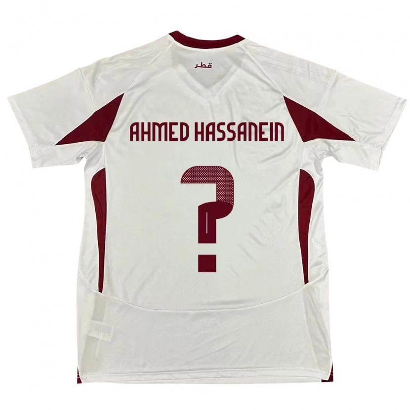 Danxen Børn Qatar Seifeldin Ahmed Hassanein #0 Hvid Udebane Spillertrøjer 24-26 Trøje T-Shirt