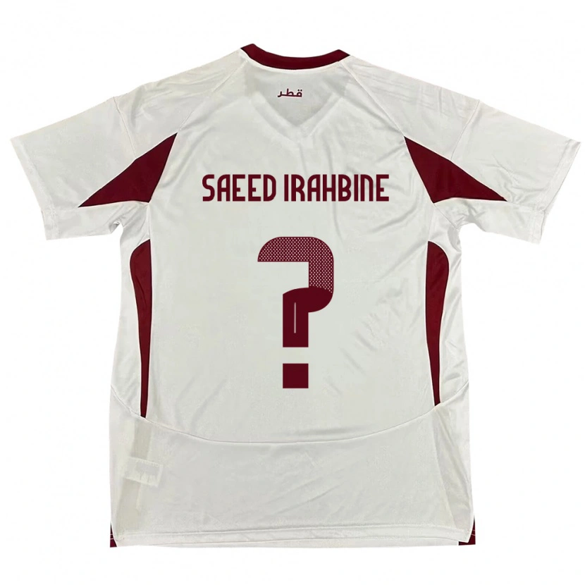 Danxen Børn Qatar Faisal Saeed Irahbine #0 Hvid Udebane Spillertrøjer 24-26 Trøje T-Shirt