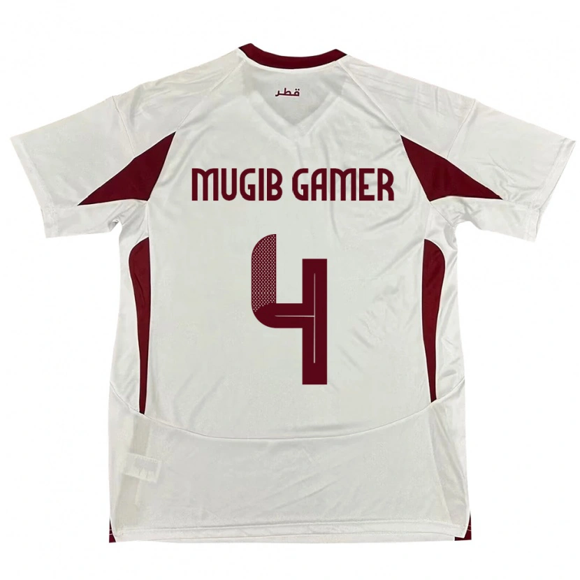 Danxen Børn Qatar Abdalla Mugib Gamer #4 Hvid Udebane Spillertrøjer 24-26 Trøje T-Shirt