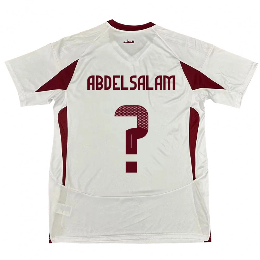 Danxen Børn Qatar Nasser Abdelsalam #0 Hvid Udebane Spillertrøjer 24-26 Trøje T-Shirt