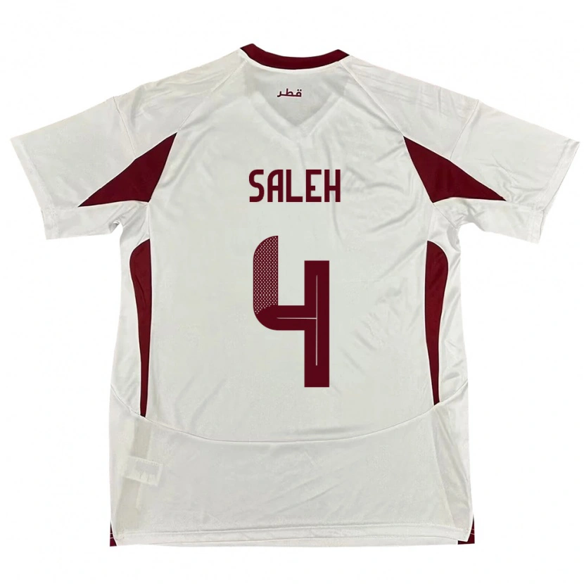 Danxen Børn Qatar Hagar Saleh #4 Hvid Udebane Spillertrøjer 24-26 Trøje T-Shirt