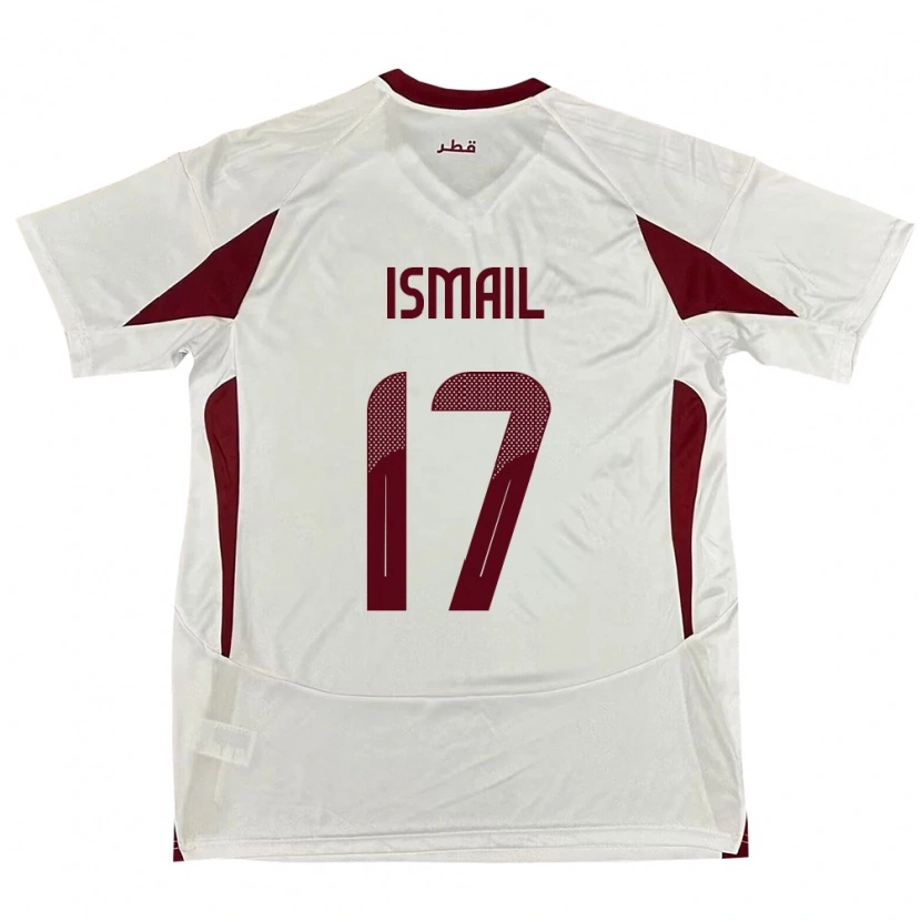 Danxen Børn Qatar Ismail Mohamad #17 Hvid Udebane Spillertrøjer 24-26 Trøje T-Shirt