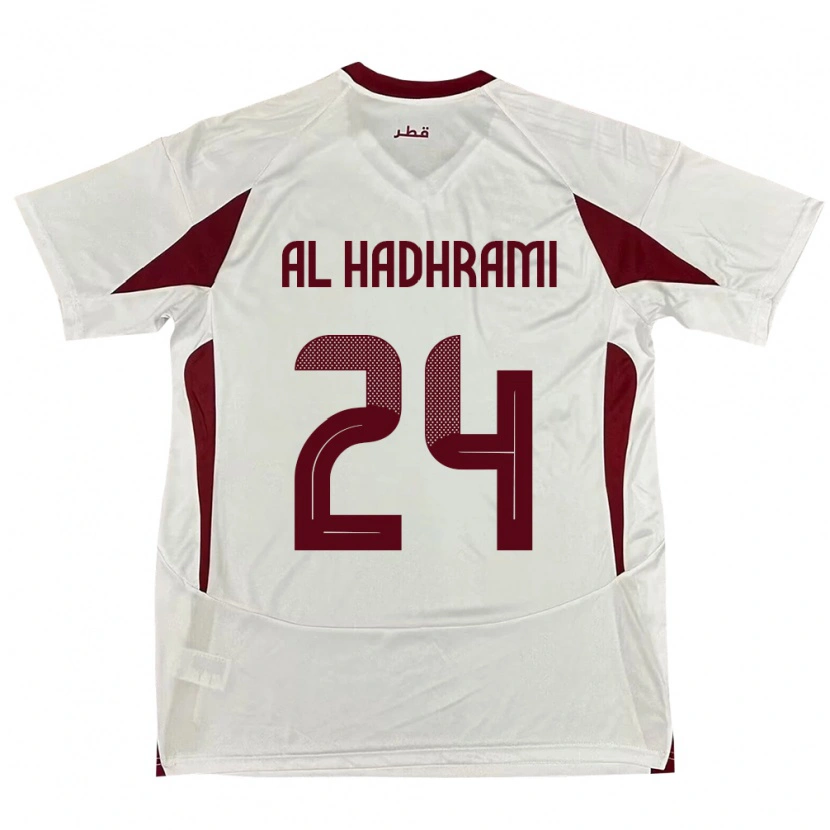 Danxen Børn Qatar Naif Abdulraheem Al Hadhrami #24 Hvid Udebane Spillertrøjer 24-26 Trøje T-Shirt