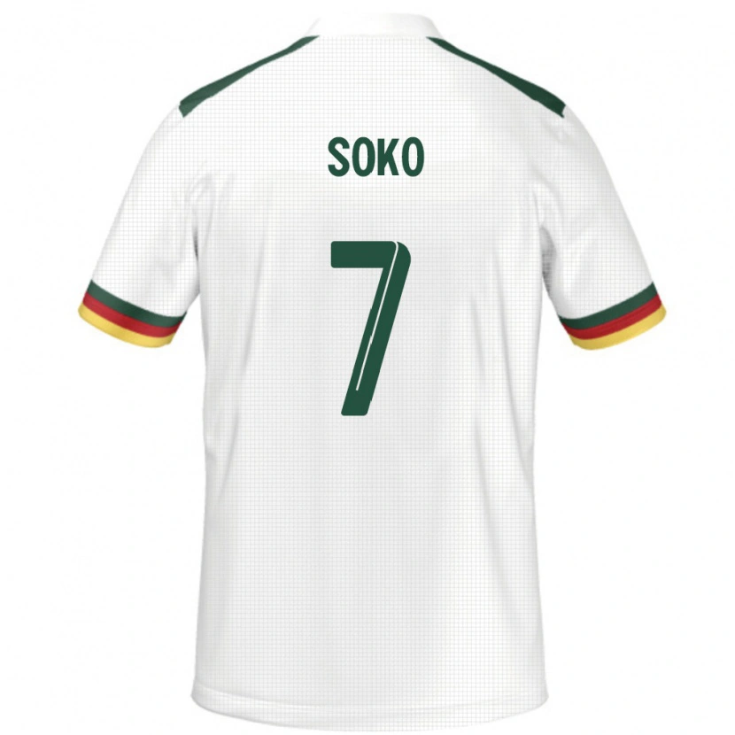 Danxen Børn Cameroun Patrick Soko #7 Hvid Udebane Spillertrøjer 24-26 Trøje T-Shirt