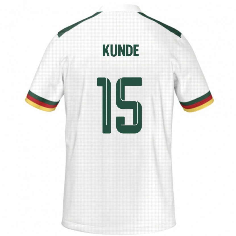 Danxen Børn Cameroun Pierre Kunde #15 Hvid Udebane Spillertrøjer 24-26 Trøje T-Shirt