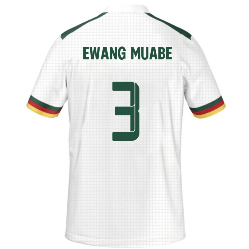 Danxen Børn Cameroun Ebong Ewang Muabe #3 Hvid Udebane Spillertrøjer 24-26 Trøje T-Shirt