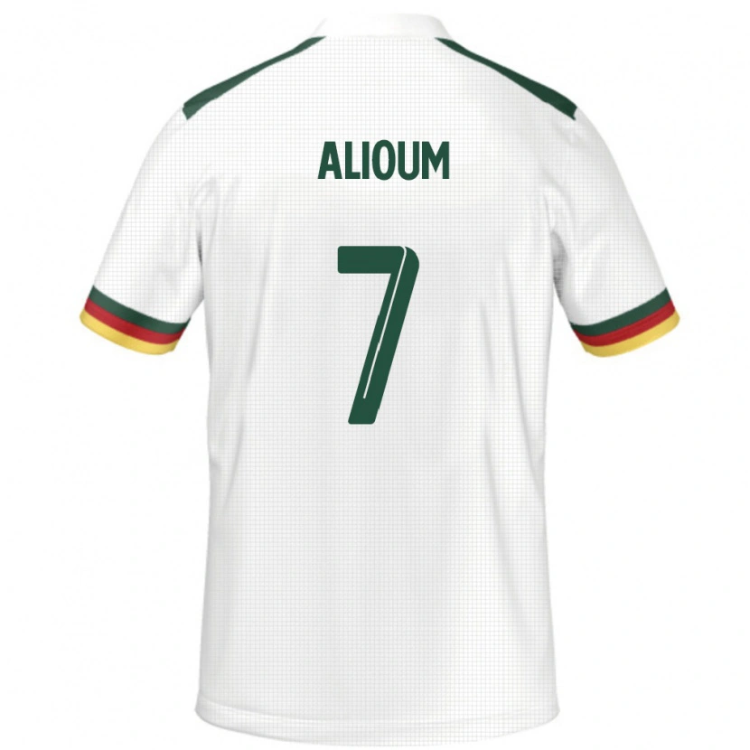 Danxen Børn Cameroun Saidou Alioum #7 Hvid Udebane Spillertrøjer 24-26 Trøje T-Shirt