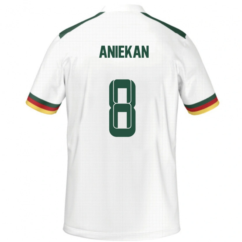 Danxen Børn Cameroun Stephan Aniekan #8 Hvid Udebane Spillertrøjer 24-26 Trøje T-Shirt