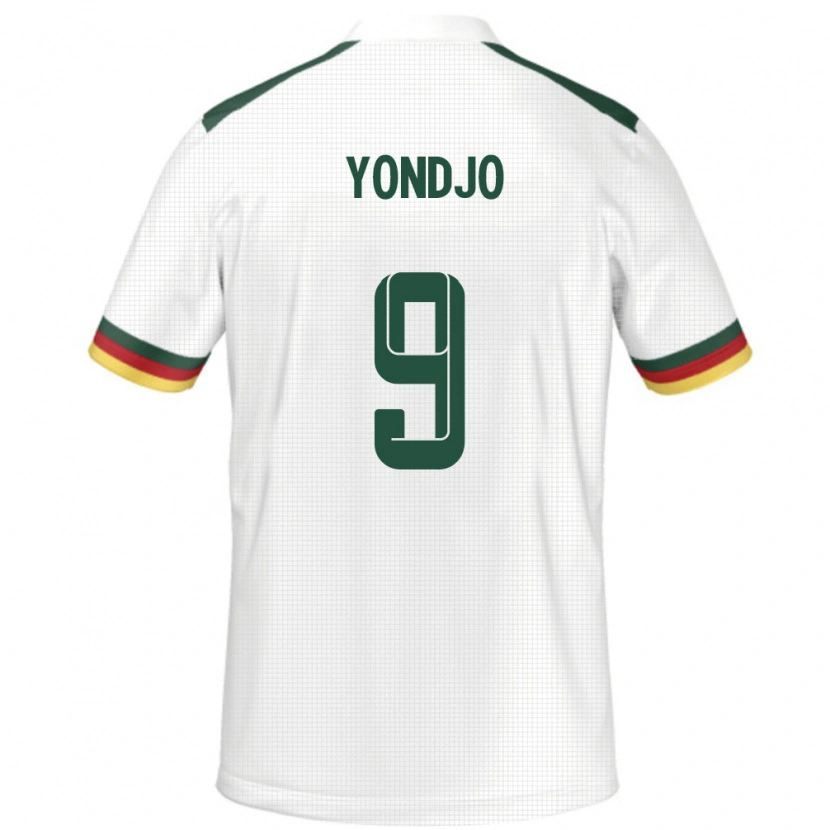 Danxen Børn Cameroun Angel Yondjo #9 Hvid Udebane Spillertrøjer 24-26 Trøje T-Shirt