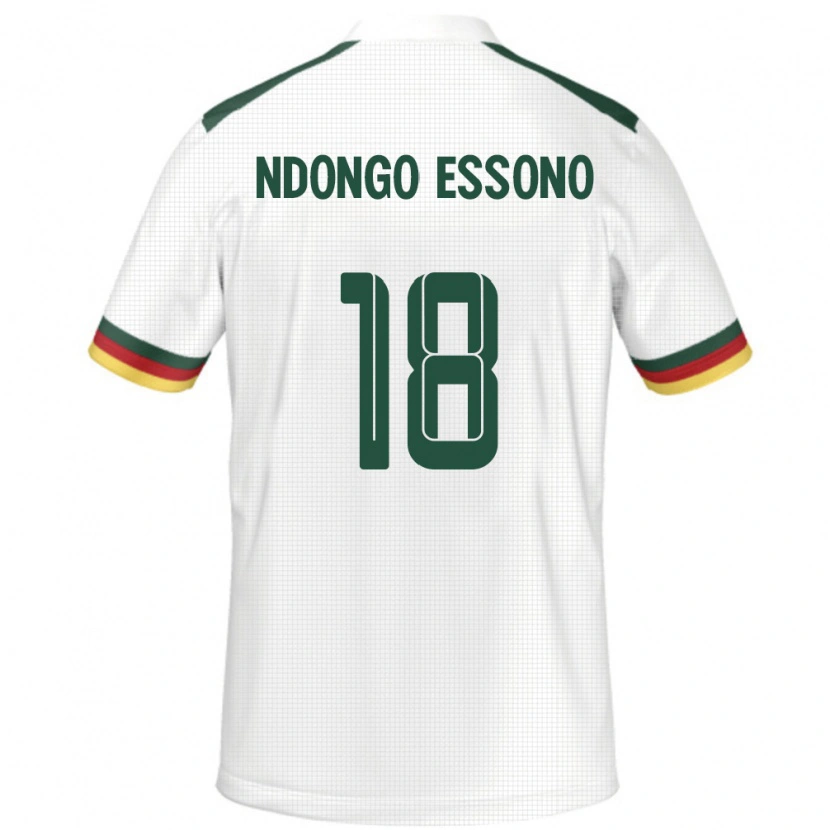 Danxen Børn Cameroun Rodrigue Dipanda Ndongo Essono #18 Hvid Udebane Spillertrøjer 24-26 Trøje T-Shirt